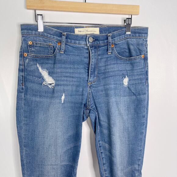 Gap Womens Size 28 R True Skinny Ankle Jeans Medium Indigo Wash Cotton Stretch - Picture 3 of 13